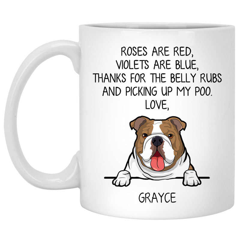 Roses are Red, Funny Bulldog Personalized Coffee Mug, Custom Gifts for Dog Lovers