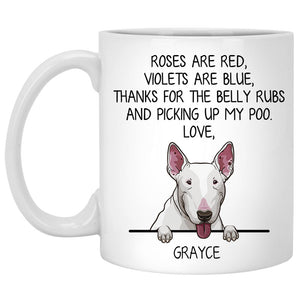 Roses are Red, Funny Bull Terrier Personalized Coffee Mug, Custom Gifts for Dog Lovers