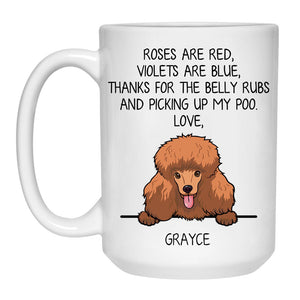 Roses are Red, Funny Poodle Personalized Coffee Mug, Custom Gifts for Dog Lovers