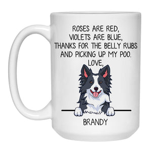 Roses are Red, Funny Border Collie Personalized Coffee Mug, Custom Gifts for Dog Lovers