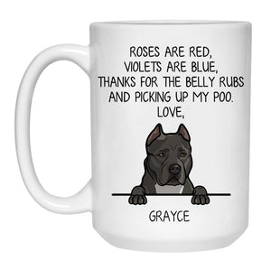 Roses are Red, Funny Pit Bull Personalized Coffee Mug, Custom Gifts for Dog Lovers