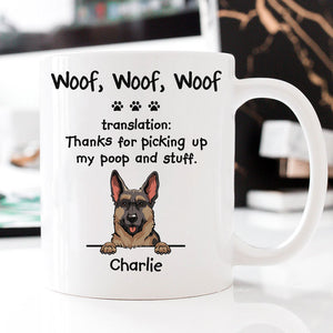 Woof Woof Woof Peeking Dog, Personalized Accent Mug, Gifts For Dog Lovers