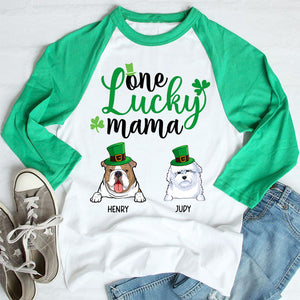 One Lucky Mama, St Patrick's Day Shirt 2021, Personalized St. Patrick's Day Unisex Raglan Shirt, St Patricks Day