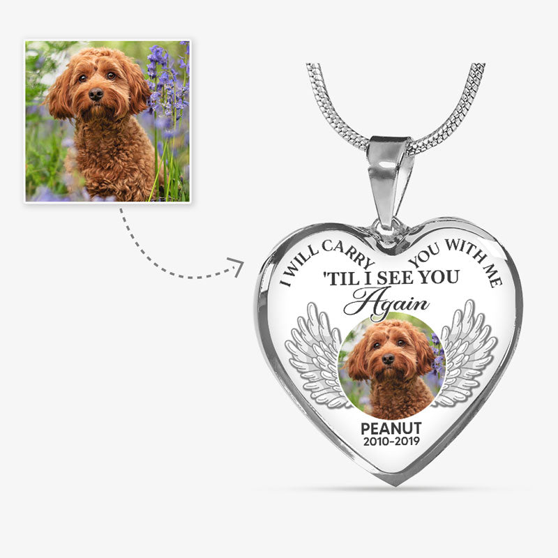 I Will Carry You With Me, Custom Photo, Luxury Heart Necklace