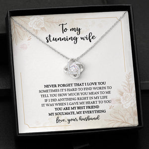 Never Forget That I Love You, Personalized Luxury Necklace, Message Card Jewelry, Gifts For Her