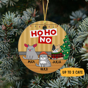 HoHoNo, Personalized Circle Ornaments, Custom Gift for Cat Lovers