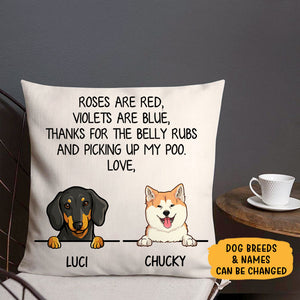 Roses Are Red, Personalized Pillows, Custom Gift for Dog Lovers