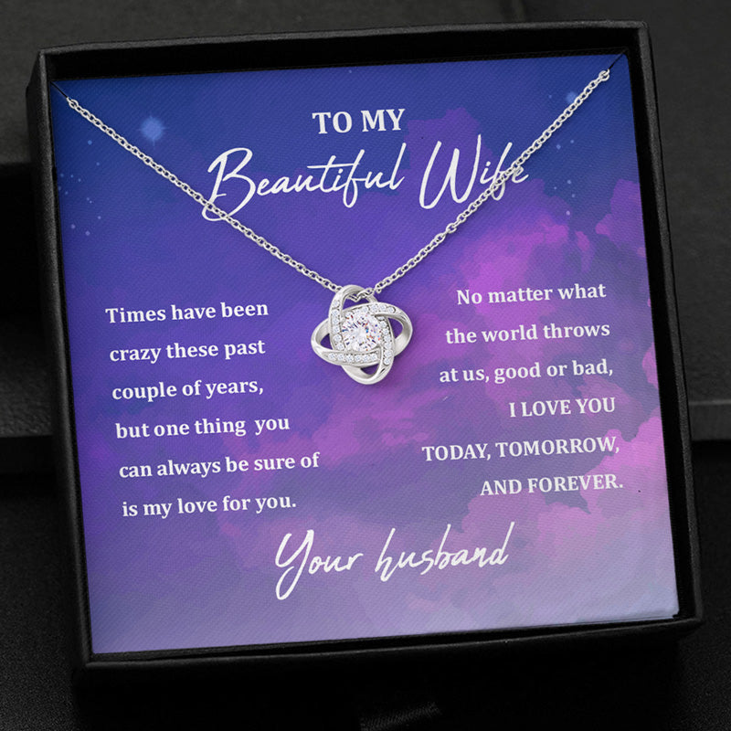 Love You Today Tomorrow Forever, Personalized Luxury Necklace, Message Card Jewelry, Gifts For Her