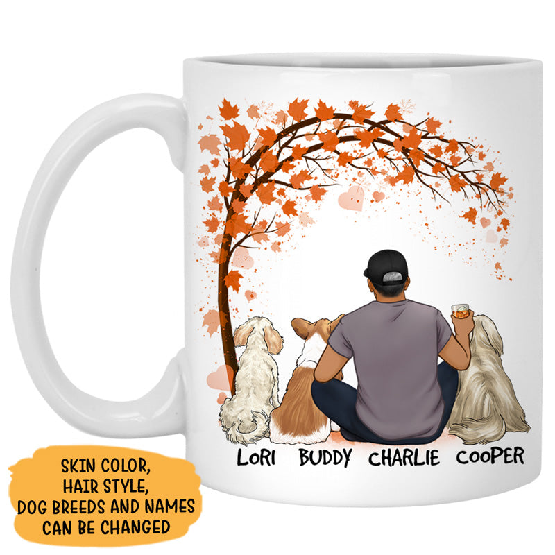 Father's Day Gift, Dog Dad Tree, Customized Mug, Personalized Gift for Dog Lovers