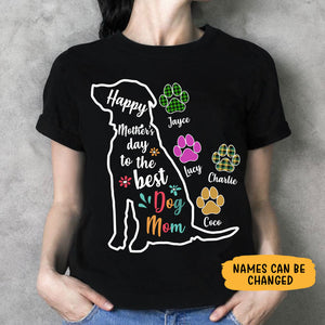 Happy Mother's Day, Best Dog Mom, Dark Color Custom T Shirt, Personalized Gifts for Dog Lovers