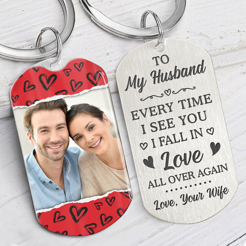 Every Time I See You, Personalized Keychain, Custom Photo, Gifts For Him