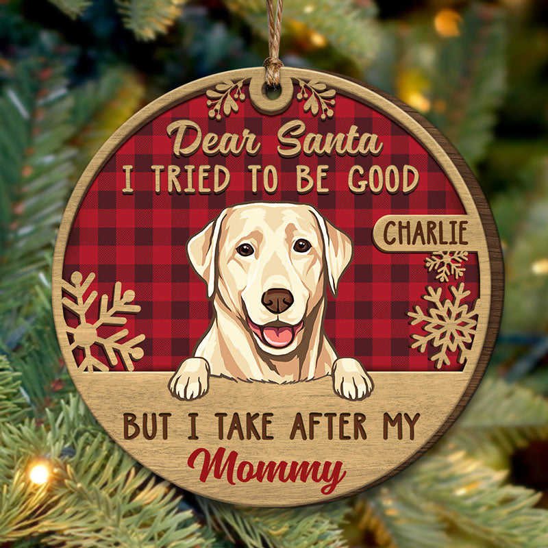 I Tried To Be Good Dog Cat, Christmas Shaped Ornament, Custom Gift For Pet Lovers