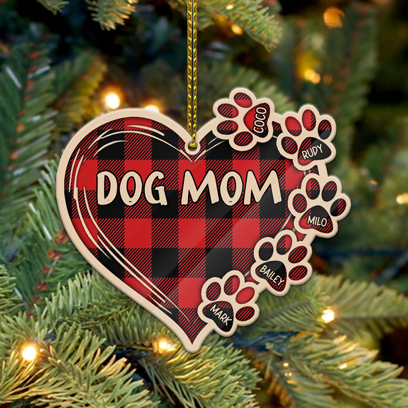 Dog Mom, Cat Mom Custom Title, Christmas Shaped Ornament, Custom Gift for Pet Lovers