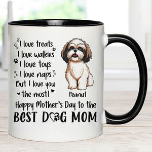 I Love Treats I Love Walkies, Personalized Accent Mug, Custom Gifts For Dog Lovers