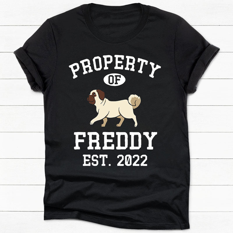 Property Of Pug Personalized Shirt, Custom Gifts For Dog Lovers