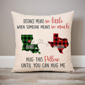 Distance Mean So Little, Personalized State Colors Pillow, Custom Christmas Gift