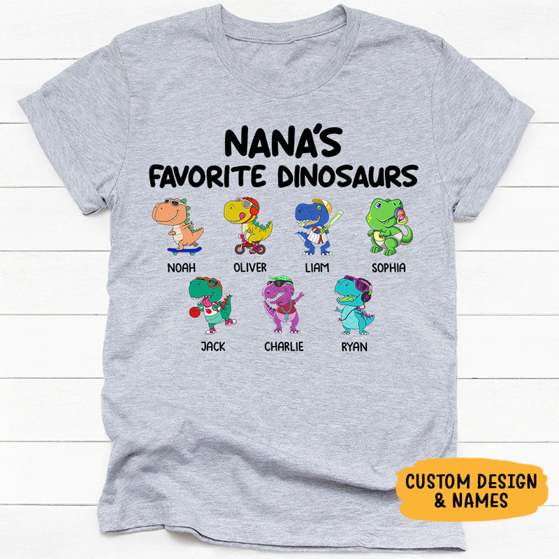 Custom Favorite Dinosaurs, Personalized Shirt, Mother and Grandmother Gifts