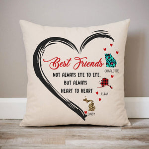 Not Always Eye To Eye But Always Heart To Heart, Personalized State Colors Pillow, Custom Moving Gift