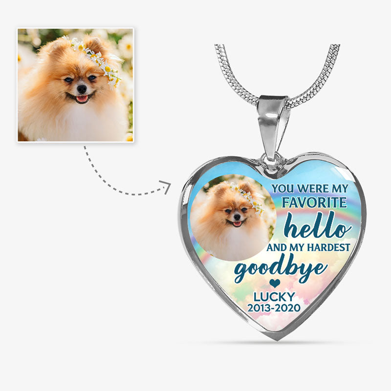 You Are My Favorite, Pet Memorial, Custom Photo, Luxury Heart Necklace, Gift for Dog Lovers, Cat Lovers