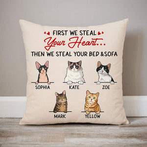 Steal Your Heart, Personalized Pillows, Custom Gift for Cat Lovers