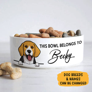 Personalized Custom Dog Bowls, Belongs To, Gift for Dog Lovers