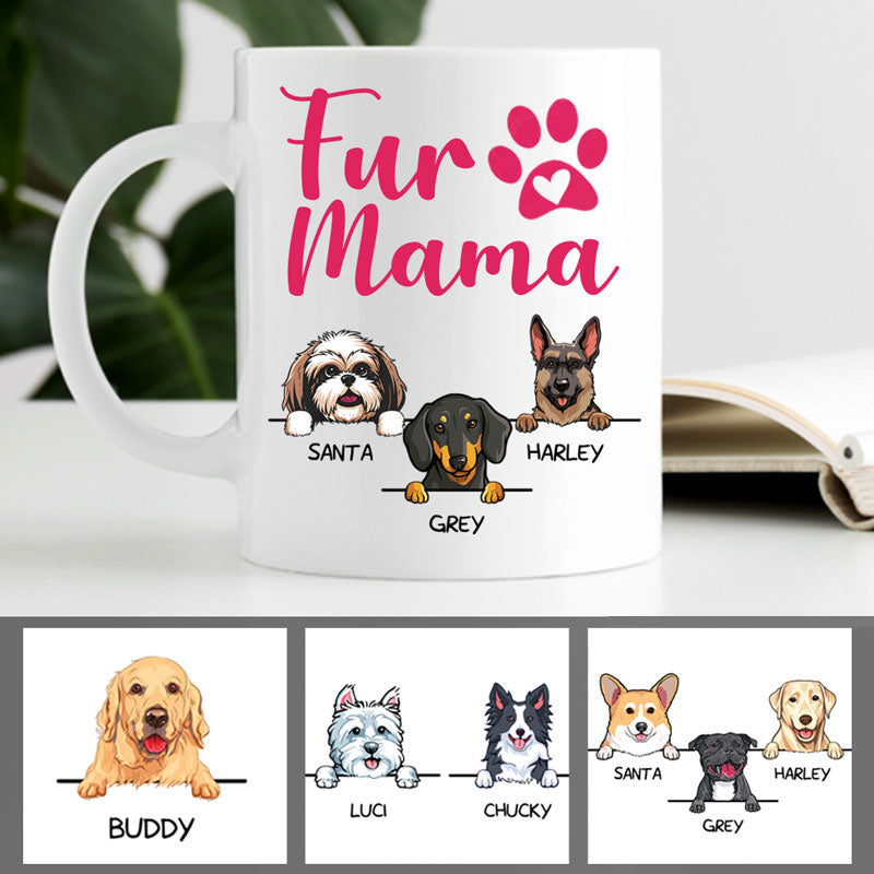 Fur Mama, Personalized Coffee Mug, Custom Gift for Dog Lovers