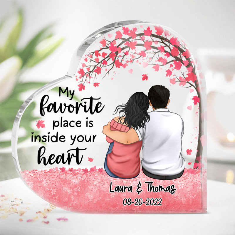 My Favorite Place, Personalized Keepsake, Heart Shape Plaque, Anniversary Gifts