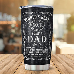 World Best No.1 DAD, Diamond Plate, Personalized Tumbler Cup, Gifts For Father's Day