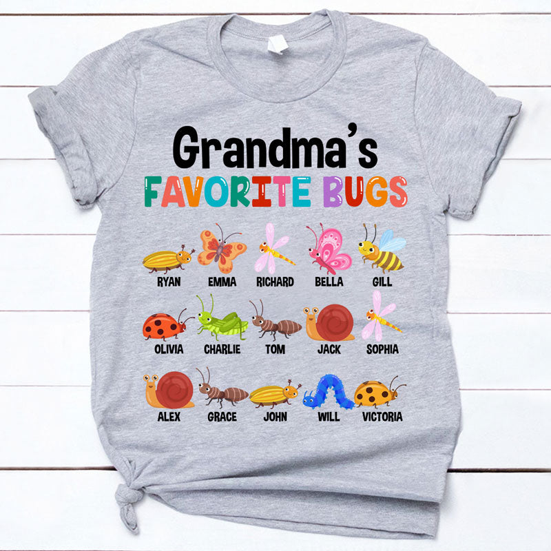 Personalized Favorite Bugs, Personalized Shirt, Funny Family gift for Grandparents