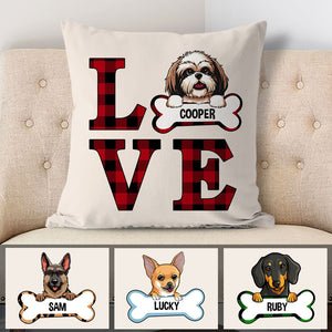 Love Pattern, Personalized Pillows, Custom Gift for Dog Lovers