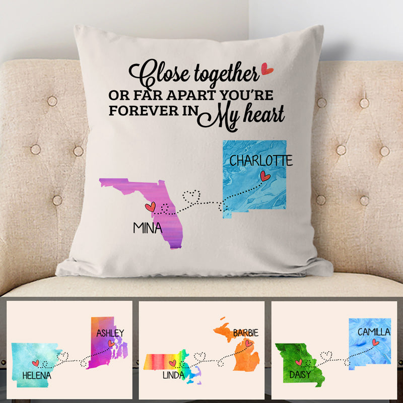 Close together or Far apart You are forever in my heart, Personalized Pillow, Father's Day gift