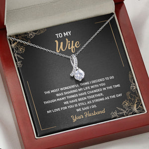 Sharing My Life, Personalized Luxury Necklace, Message Card Jewelry, Gift For Her