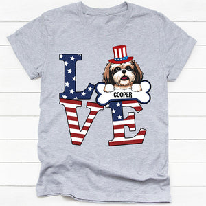 Love, 4th Of July, Gift For Dog Lover, Custom Shirt For Dog Lovers, Personalized Gifts