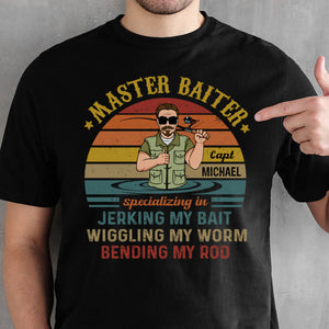 Master Baiter Old Man, Fishing Shirt, Personalized Father's Day Shirt