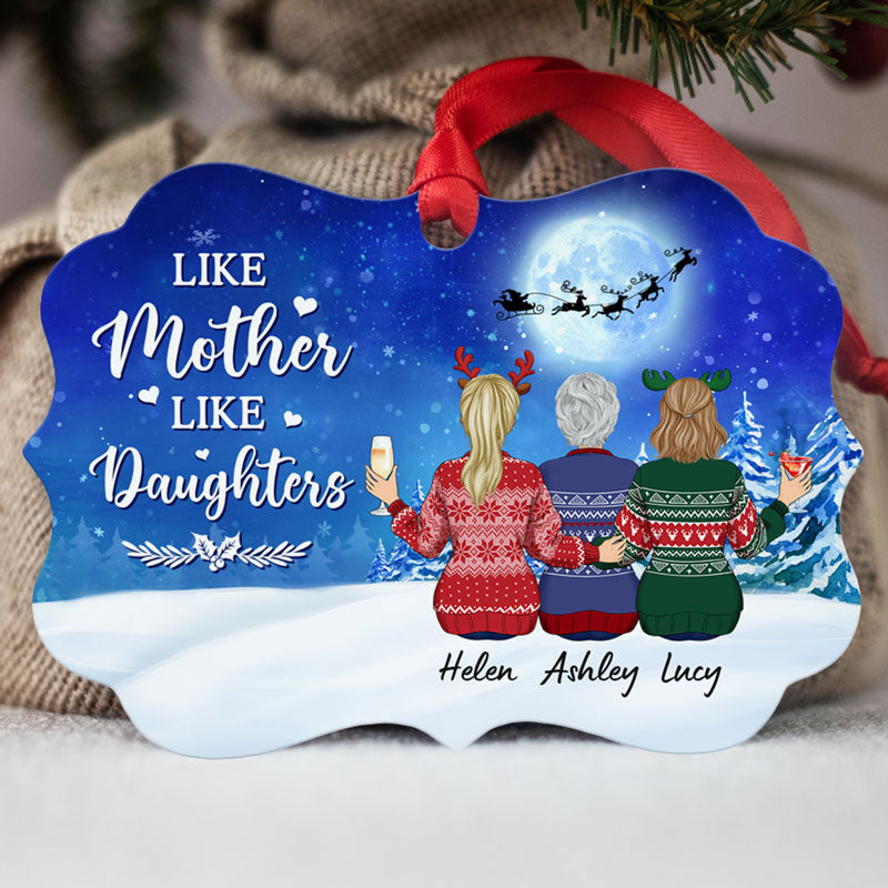 Custom Mother and Daughter Quote, Personalized Aluminium Ornaments, Custom Holiday Gift