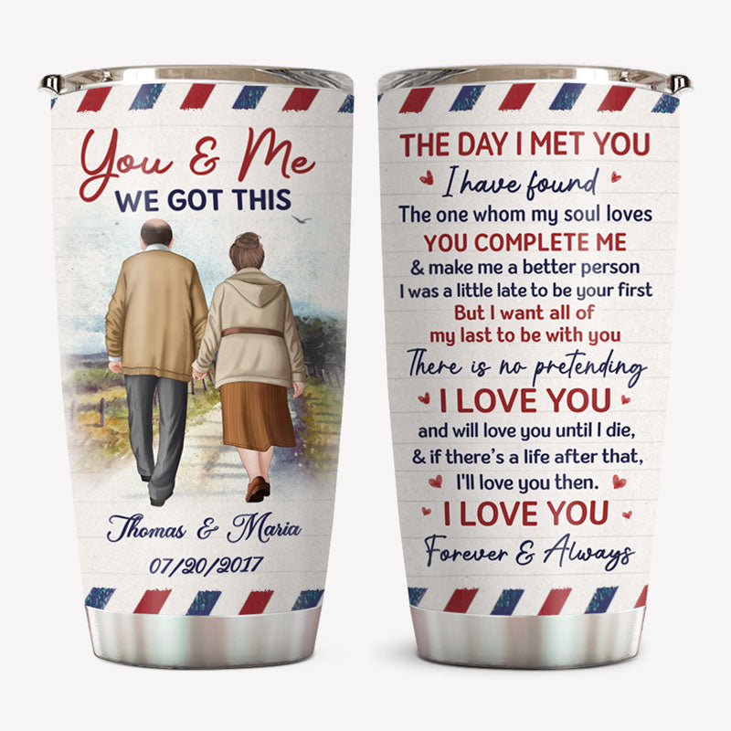 Forever And Always, Personalized Tumbler Cup, Anniversary Gifts For Couple