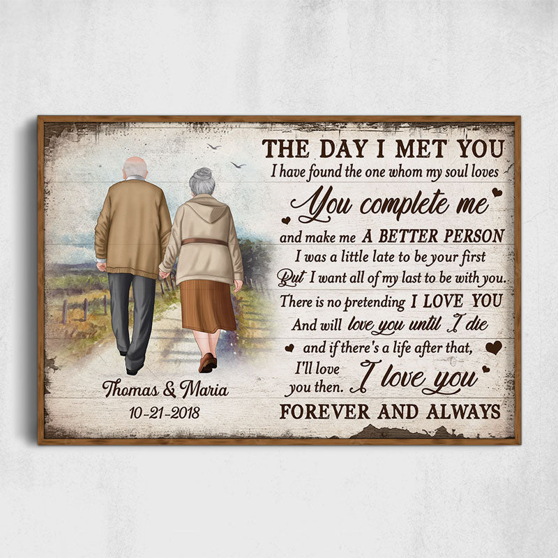 The Day I Met You I Have Found The One, Personalized Poster, Anniversary Gifts