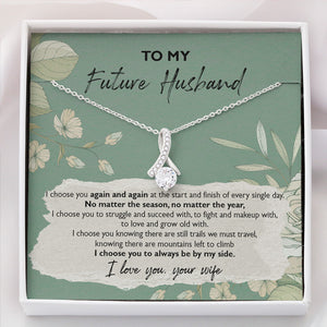 I Choose You Again And Again, Personalized Luxury Necklace, Message Card Jewelry, Gifts For Her