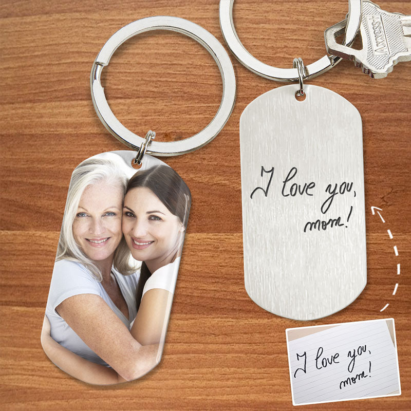 Handwriting Keychain, Personalized Keychain, Anniversary Gifts For Him, Custom Photo