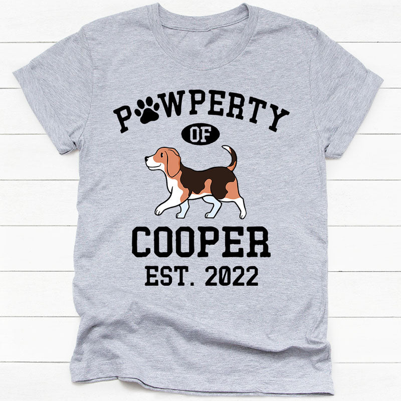 Pawperty Of Beagle Personalized Shirt, Custom Gifts For Dog Lovers