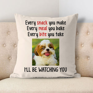 Snack Meal Bite, Custom Photo, Personalized Pillows, Gift for Dog Lovers