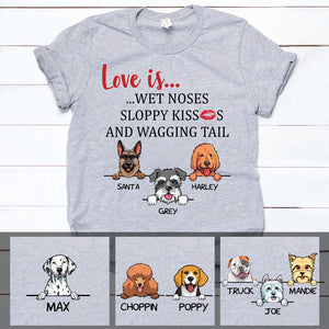 Noses Kisses Tail, Personalized Dogs Shirt, Customized Gifts for Dog Lovers, Custom Tee