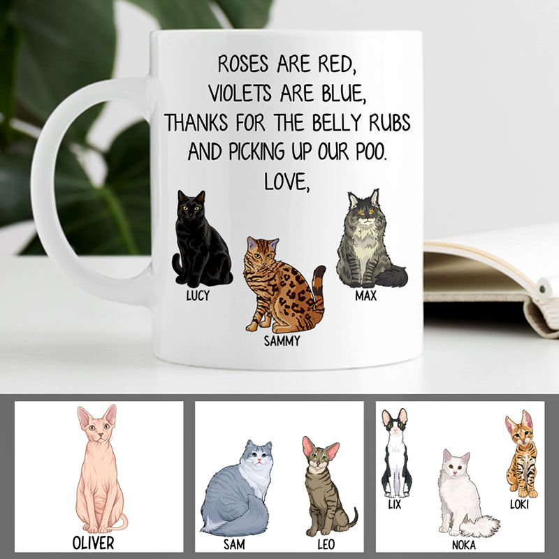 Roses Are Red, Personalized Coffee Mug, Custom Gift for Cat Lovers