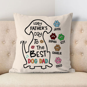 Happy Father's Day Best Dog Dad, Personalized Pillows, Custom Gift for Dog Lovers