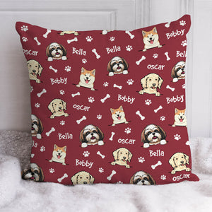 Dog Background Pattern, Personalized Pillow, Custom Gifts For Dog Lovers