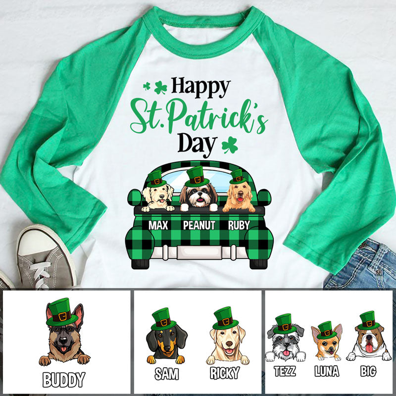 Happy St. Patrick's Day, Personalized St. Patrick's Day Unisex Raglan Shirt, St Patricks Day