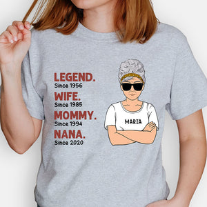 Legend Mom Grandma Since Year Old Woman, Personalized Shirt, Personalized Gift for Grandmother