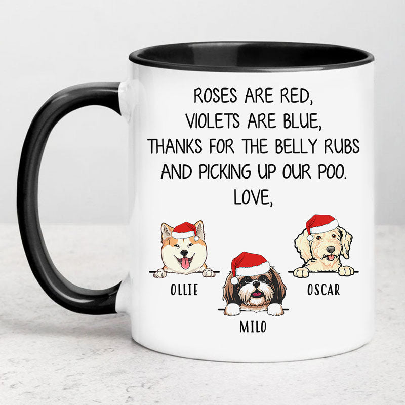 Roses Are Red Violets Are Blue Dog, Personalized Accent Mug, Christmas Gift For Dog Lovers