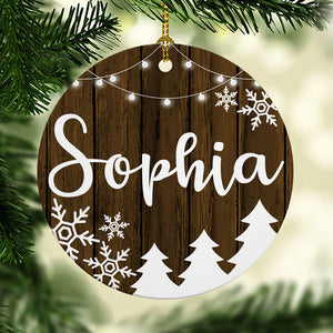 Personalized Name Wood, Christmas Ornaments, Custom Holiday Decoration