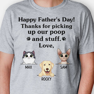 Thanks For Picking Up Poop Cat Dad, Personalized Shirt, Gift For Pet Lovers